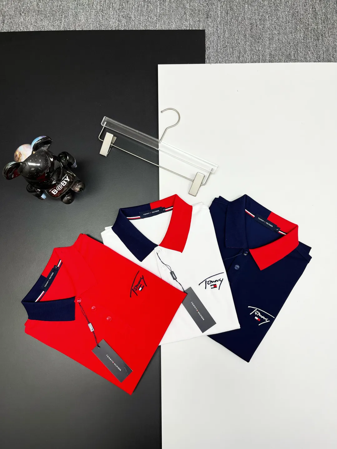 TOMMY New Arrival Polo Same Style 210 ， Factory New Arrival Versatile : Royal Blue White Red Size：M-3XL